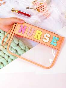 1个成人极简信封式半透明PU化妆包，收纳包，礼品包装（不含产品），适合日常使用、节日、度假、商务旅行、派对等场合，透明材质，可收纳化妆品、洗漱用品，带拉链，可作美甲包、化妆包、梳妆包、洗漱包、桌面收纳包、化妆包、大容量化妆包、圣诞礼物、小包、手拿包/小手提包、化妆品收纳包、化妆刷收纳包、迷你收纳包、大容量收纳包、圣诞礼物、化妆包 - 彩色 - 查看 47