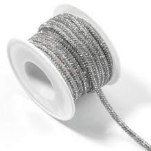 Dây ống đính đá 4mm, dài 5 thước Anh/cuộn, dây rỗng đính đá sang trọng dùng để trang trí dây giày, phụ kiện tóc, hộp và túi xách, 6 hàng đá đính trong ống. - Dây thừng ống tròn khoan nước - Xem 14