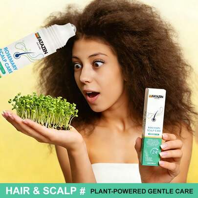 FATAZEN سيروم زيت أساسي من الروزماري فاتازين 20 مل، يغذي فروة الرأس والشعر، يقوي جذور الشعر، يقلل تساقط الشعر، يلطف الشعر المجعد، محمول للاستخدام اليومي