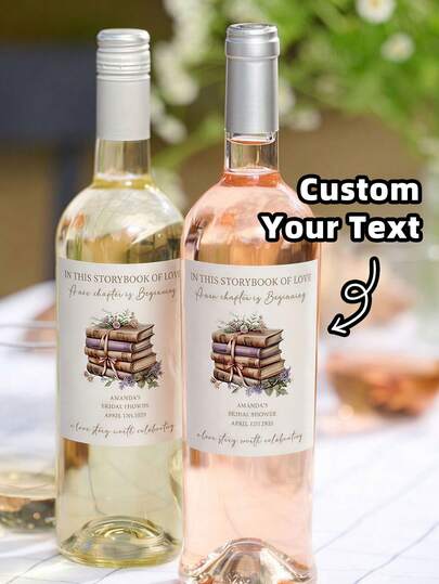 1-8Pcs Custom Wine Bottle Labels Personalized Waterproof Oilproof Stickers Bridesmaid Champagne Labels, Bridesmaids, Wedding Party Proposals, Mini Or Fully Modern Bridesmaid Proposal Labels Become My Bridesmaid Box Creative Gifts, Mold Resistant, Decorative, Reusable, Adhesive, Exquisite