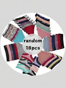 18pcs/Pack Randomly Assorted Cotton Lace Sexy Comfortable Bikini Brief Panties For Women - Multicolor - View 3