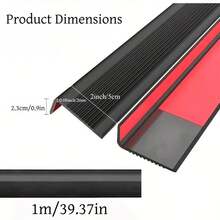 1 Roll 1m/39.37inch Self-Adhesive Vinyl Anti-Slip Stair Nosing Edging Strip, L-Shaped Rubber Stair Treads With Anti-Slip Self-Adhesive,Non-Slip Self Adhesive Step Edge Protector, Non-Slip Staircase Step-Waterproof & Self-Adhesive Stair Edge Protector - C - View 4
