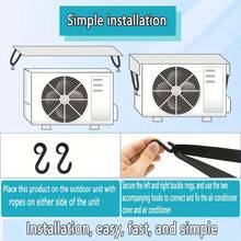 2pcs Outdoor Air Conditioner Protective Cover Set, Summer Essential! Waterproof, Dustproof, Rainproof, Snowproof, And UV-Resistant AC Cover. Easy To Clean, Very Practical, Helps You Keep Your AC And Enjoy A Cool Summer. - One Size Fits All - View 6
