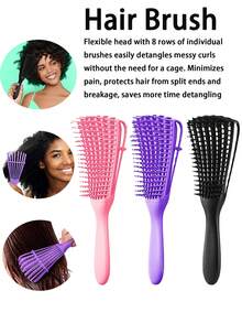 Peine de cabello antiestático con forma de concha, diseño hueco con forma de hueso, cepillo de masaje para desenredar el cabello mojado y seco - Peine de pulpo - Ver 2