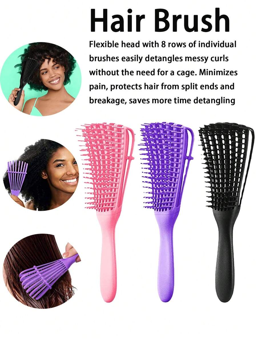 Peine de cabello antiestático con forma de concha, diseño hueco con forma de hueso, cepillo de masaje para desenredar el cabello mojado y seco
