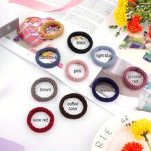 50 Seamless Elastic Hair Ties - Suitable For Thick, Curly Hair, Featuring High Elasticity And No Marks. The Colors Are Randomly Selected, With Multiple Options Available (Pink, Blue, Yellow, Red, Black, Gray - 50個彩色 - 查看 3
