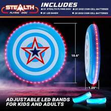 USA Toyz Stealth Flying Disc Azul/Rojo - como en la foto - Ver 4