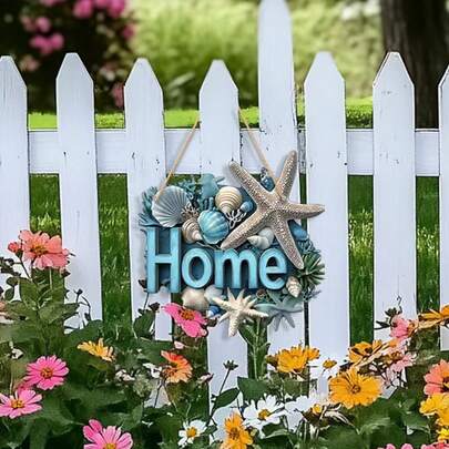 跨境夏季设计，海洋主题，木制家居字母标牌，节日装饰，氛围，门廊标牌，悬挂配件。