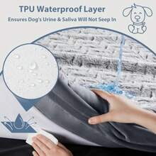 WNPETHOME - Cama extragrande para perro lavable con funda impermeable extraíble sofá cama grande ortopédico para mascotas con lados de refuerzo para dormir - gery oscuro - Ver 7