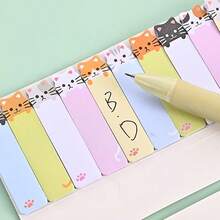 1 Set, 150 Sheets/Pack Cute Cat Theme Sticky Notes - Suitable For Bookmarks And Note Taking, Essential Office Supplies - Multicolor - View 3