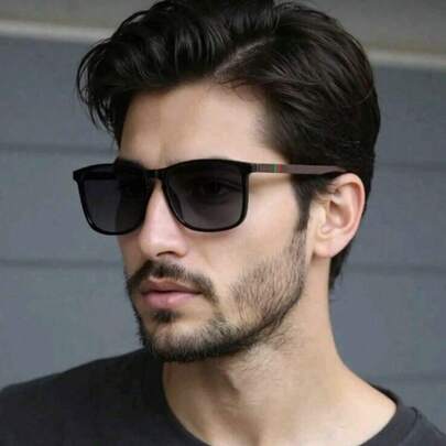 1 Pair Of Retro Multifunctional Black Fashionable Glasses, Casual, Outdoor, Men's, Summer, Vacation, Travel, Beach Accessories