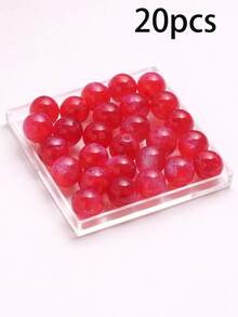 50pcs Dreamy Spring/Summer Galaxy Glitter Round Resin Beads, DIY Bracelet Jewelry Making Supplies - Multicolor - View 85