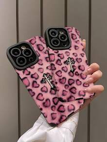 1pc Sexy Leopard Print Vertical Striped Classic Anti-Drop Soft Leather Phone Case Suitable Compatible With Apple And - Multicolor - View 5
