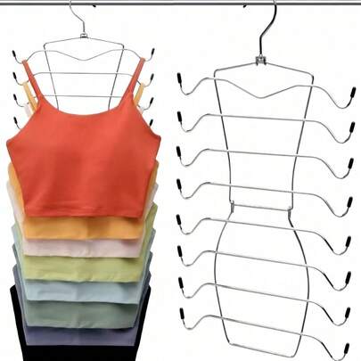 1pc Women's Vest Hanger, Space-Saving Bra Hanger, Non-Slip Hanger Rack For Sports Bras, Organizer For Vests, Bras, Ties, Swimsuits, Camisoles. Designed For Space-Saving, With Non-Slip Grip, Suitable For Organized And Fashionable Women.