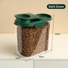 Pet Food Storage Container, Airtight Moisture-Proof Dust-Proof Large Capacity Cat Dog Food Bucket, Household & Travel Food Dispenser - 2L - View 5