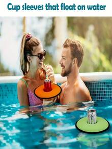 1pc Pool Floating Beer Beverage Temperature Retention Cover, Reusable Chloroprene Rubber Material, Floating Cup Cover, Durable And - A - View 1