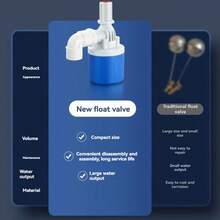 Automatic Water Level Control Float Valve, Self-Closing Micro Float Valve, Automatic Water Level Controller Without Electricity, Suitable For Water Tanks And Water Towers - Blue - View 6