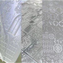美甲印花板，新手友好型美甲装饰模板，新款中国风竹影，异域奇幻，复古宫廷，奢华精致复杂印花图案美甲印花模具，透明硅胶印花印章，钢制底板 - 彩色 - 查看 9
