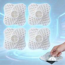 1/2/4pcs White Modern Home Silicone Sink Drain Strainer, Anti-Slip Suction Cup Drain Filter, Bathroom Shower Tub Kitchen Laundry Room Anti-Clogging Strainer - Rotation - View 2