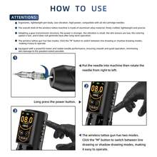 DQFART Wireless Tattoo Gun Kit Features A 2400mAh Power Supply, LED Digital Display, 7-Stroke Brush, Adjustable Modes, And Is An All-In-One Tattoo Machine Set. It Includes A Complete Tattoo Pen Kit With Tattoo Needles And Ink, Suitable For Beginners And Artists Alike. - Multicolor - View 2