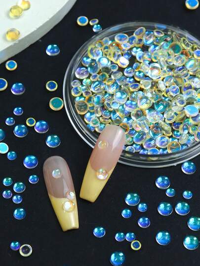 AB Aurora Nail Charms, Water Drop Nail Beads, Crystal Caviar Beads, 3D Bubble Nail Decor, Kawaii Nail Accessories, DIY Manicure Supply, Salon Nail Parts, Transparent Nail Charms