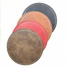 Posavasos de cuero de unicolor redondos, resistentes al calor, impermeables y antideslizantes para tazas de café - Multicolor - Ver 7