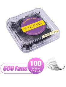 600 sợi mi giả dạng quạt rời, độ dày 0.07mm, đế nhọn, độ dày 10D, mi nối dạng chùm, mi giả từng sợi, mi giả dạng quạt sẵn không có nút thắt. - Xem 14