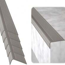 1 Roll 1m/39.37inch Self-Adhesive Vinyl Anti-Slip Stair Nosing Edging Strip, L-Shaped Rubber Stair Treads With Anti-Slip Self-Adhesive,Non-Slip Self Adhesive Step Edge Protector, Non-Slip Staircase Step-Waterproof & Self-Adhesive Stair Edge Protector - C - View 3