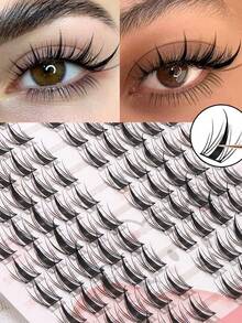 100pcs C-Curl Cartoon False Eyelashes, Soft & Natural, Lightweight Design, Reusable, Suitable For Daily Wear Eyelash Clusters, Eyelash Extensions, Individual Lashes - C - View 7