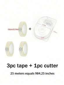 1 Set Cortador de Cinta Combo, Cinta de Embalaje Pequeña, Dispensador de Cinta de Oficina, Adecuado para Envolver Regalos, Papelería y Suministros de Oficina, Uso Doméstico y Artesanal, Cinta Transparente de Alta Calidad, Compatible con Cortador de Cinta, Accesorios de Escritorio de Oficina, Suministros Escolares, Suministros de Planificador, Esencial de Regreso a Clases - Multicolor - Ver 12