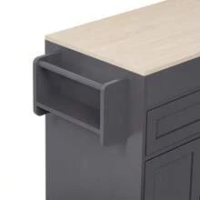 Kitchen Island On Wheels, Extendable Dining Area Kitchen Island With Worktop And Drawers, Mobile Freestanding Kitchen Island, Ideal For Kitchen And Dining Room - 灰色 - 查看 10
