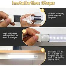 HBOWMDJIA 6pcs Motion Sensor Cabinet Lights, 3 Color Temperatures, Undercounter Closet Lighting, Dimmable Wireless Magnetic USB Rechargeable Kitchen Night Lights, Battery Powered Lights For Wardrobes, Cabinets, Stairs, Hallway, Shelves, Foyer, Kitchen, Dresser - Đèn tủ - Xem 6