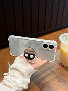 1个趣味可爱3D煤球手机壳，透明防摔设计，适用于 17/17 Air/17 Pro/17 Pro Max/16 Pro Max/16/16 Pro/16 Plus/15/15 Pro Max/15 Pro/11/12/13/14 Pro Max/11 Pro/11 Pro Max/12 Pro/12 Pro Max/13 Pro/13 Pro Max/14 Pro/14 Pro Max，创意优雅 - 彩色 - 查看 4