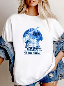 Women T-Shirt Print Artorias Of The Abyss T-Shirt, Dark Souls T-Shirt, Demons Souls, FromSoftware - 白色 - 查看 1
