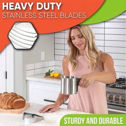 1-Piece Baking Pastry Knife, Heavy-Duty Pastry Mixer Made Of Stainless Steel, Thick And Sharp Blade Dough Mixer, Dough Cutter For Butter Cutting Pastries, Easy To Mix, Dishwasher Washable, (Black)