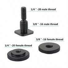 Camera Hot Shoe Mount To 1/4"-20 Male Screw Adapter, Flash Shoe Tripod Mount For DSLR Camera Rig And Phone Clamp Holder, 1 Pack - View 3