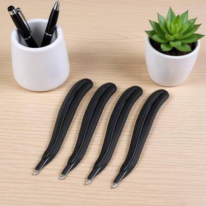 4 Pack Classic Black Magnetic Staple Remover Tool, Professional Flat Stapler Puller Stick For Classroom Office Home