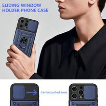 Ốp điện thoại chống rơi, chống sốc chuẩn quân đội với chân đế ẩn, tương thích với Apple 17 Pro Max, 11/12/13/14/15/16 Pro Max, Galaxy S22/23/24/S25+ Ultra, A04/A05/A14/A15/A24/A25/A34/A54, S A56/A36/A26, phiên bản quốc tế, không phải phiên bản nội địa. - Màu xanh lam - Xem 2