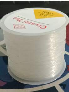 Dây thun 100m, thích hợp làm vòng tay - Dây thun pha lê sáng bóng 0.5-0.8mm, hỗn hợp polyester-spandex, thích hợp làm trang sức, trang trí bóng bay - Bền và sáng bóng, thích hợp làm vòng tay, đồ thủ công DIY. - Sợi tơ trắng - Xem 20
