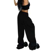 Hip-Hop Retro Casual Pants, Jazz Street Dance Sports Sweatpants, Loose  Street Wide-Leg Long Pants - 黑色 - 查看 6