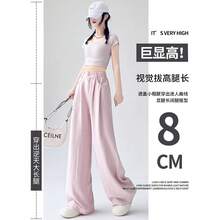 Women's Suit Pants 2026 Spring New Style High-End Elegant Casual Draped Long Pants High-Waisted Slimming Wide-Leg Trousers - 藍色-常規款 - 查看 4