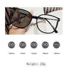 1副女士时尚眼镜，优雅街头风高端眼镜 - 黑色 - 查看 4