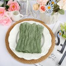 10/20/30/50入 波希米亞風聚酯纖維餐巾，17*17英吋餐巾，適用於婚禮、生日、宴會、節日、派對、家庭晚餐 - Sage Green - 查看 2