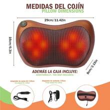 Masajeador de almohada, Masajeador de espalda y cuello con calor, cintura, hombro, espalda, hombros, piernas, pies, masajeador eléctrico relajante para el hogar, automóvil y oficina, alivia el dolor muscular, la tensión y el estrés - Ver 2