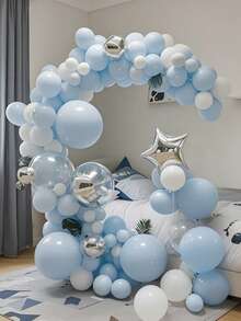 18 Inch/12 Inch/10 Inch/5 Inch (Different Quantities) Blue Balloons, Suitable For Birthday, Bridal Shower, Graduation, Princess Theme, Bachelorette Party And Blue Theme Party Decoration (Includes Ribbon And Knotter) - View 6