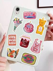 50 piezas Pegatinas lindas Estética Pegatinas impermeables de PVC Adecuado para botellas de agua, álbumes de recortes, patinetas, equipaje, portátiles Suministros para fiestas temáticas DIY Calcomanías - Multicolor - Ver 2