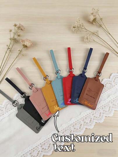 Personalized Luggage Tag, Customized Luggage Label, Round Ring Hanging Luggage Tag, Customized Text Label, Suitcase Tag, Essential For Travelers, Groomsman, Bridesmaid Gift, Ideal Gift For Friends