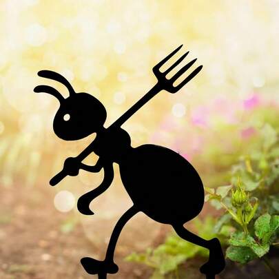 2D Flat - 2pcs 2D Flat Garden Ant Decorations - Acrylic Animal Silhouette Garden Stakes For Outdoor, Halloween And Holiday Yard Decoration, Rustic Style, No Battery Required, Garden Ornaments 'Suitable For Four Seasons Gifts