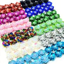 EDCUEBE7 10/100 Stück bunte 3D Pailletten Blumen Applikation, plastisch bestickte perlenbesetzte Applikation zum Aufnähen auf Kleidung, Haarclips, Taschen, Hochzeitskleider, Schuhe, DIY Basteleien - Mehrfarbig - Übersicht 3