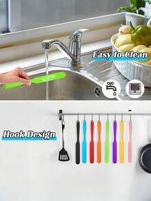 Bộ 1 thìa vét bột silicon, chịu nhiệt, dùng để vét kem, bơ đậu phộng, bánh mì chống dính, dụng cụ nhà bếp bằng cao su, thìa vét bột xay sinh tố, dài. - Nhiều màu - Xem 8